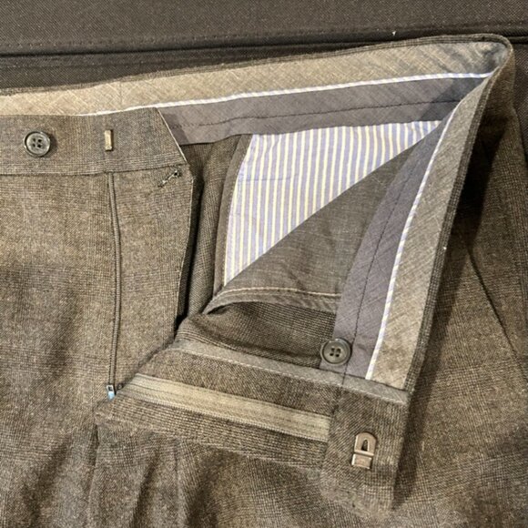 M&S Collection Brown Plaid Dress Pants Size 34 - Picture 4 of 8